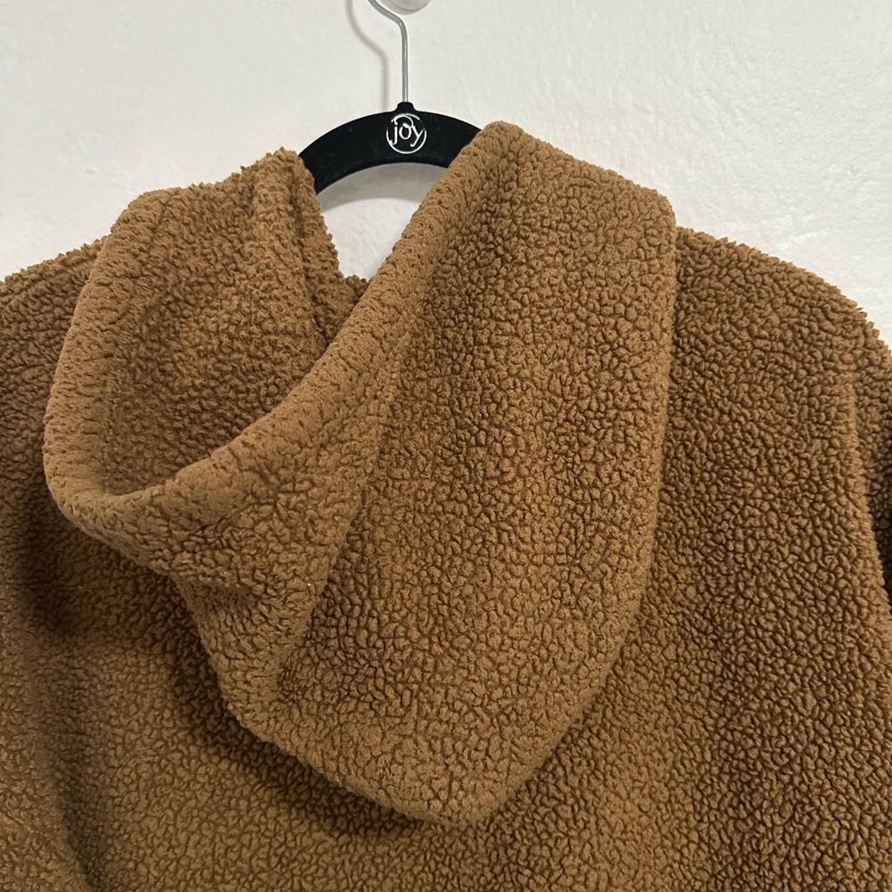 Original Use Brown Sherpa Faux Fur Hoodie Pullover – Men’s Medium - Picture 4 of 9